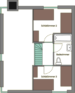 Grundriss 1. Etage vom Ferienhaus